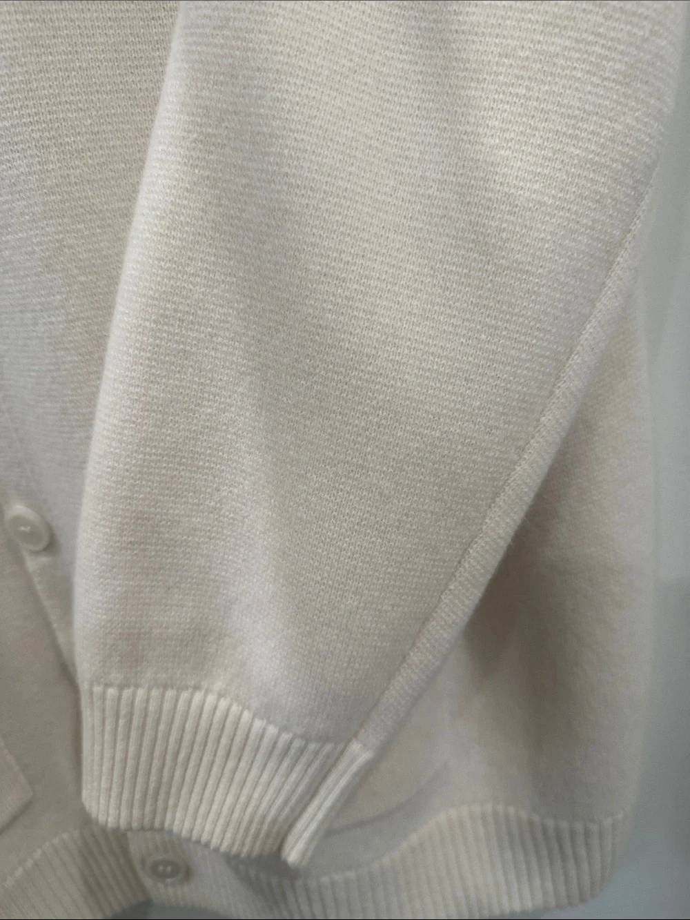 Cream Button-Front Men's Sweater Cardigan